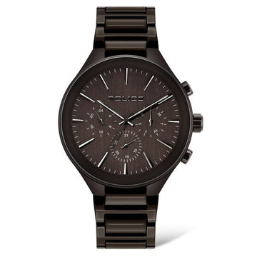 Police Quartz Multifunction Brown Dial Metal Strap Watch for Men