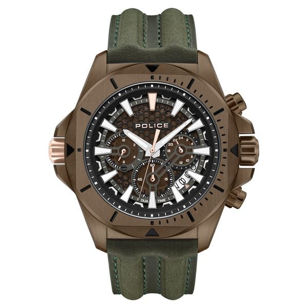 Police Men's Electrical KL Rahul Edition Leather Strap Watch