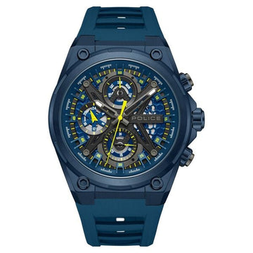 Police Men's Sonic KL Rahul Edition Multifunction Watch with Blue Silicone Strap