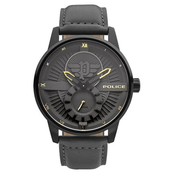 Police Quartz Analog Grey Dial Leather Strap Watch for Men