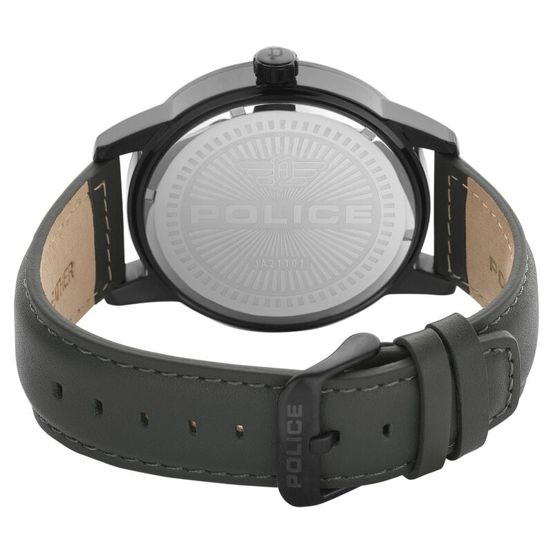 Police Quartz Analog Grey Dial Leather Strap Watch for Men