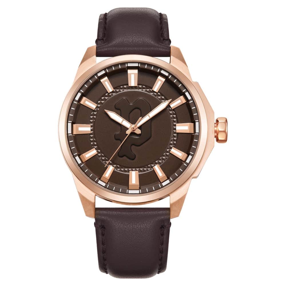Police Brown Dial Brown Leather Strap Watch PLPEWJA2204307