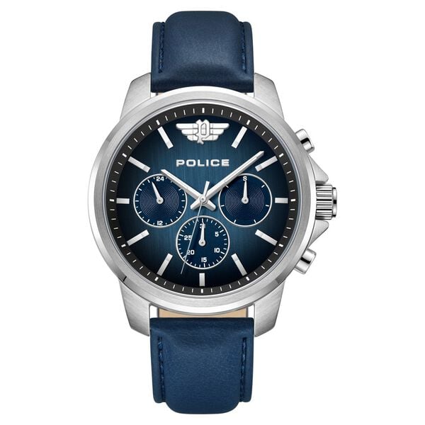 Police Blue Dial Quartz Multifunction Watch for Men