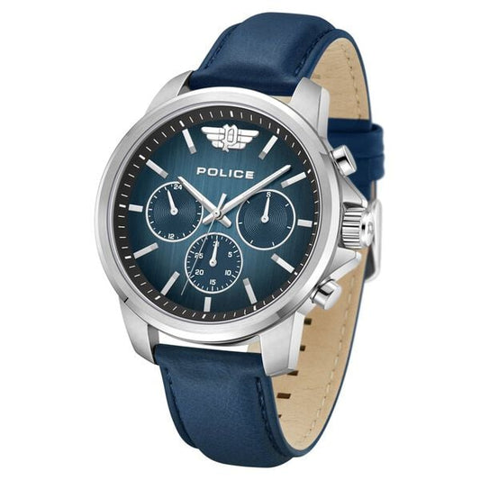 Police Blue Dial Quartz Multifunction Watch for Men