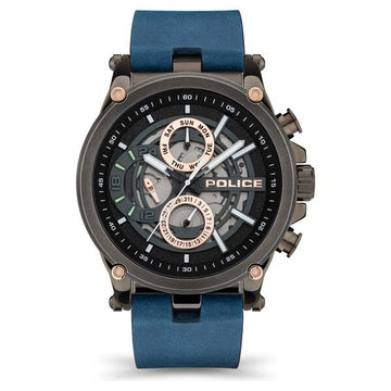 Police Quartz Multifunction Grey Dial Leather Strap Watch for Men