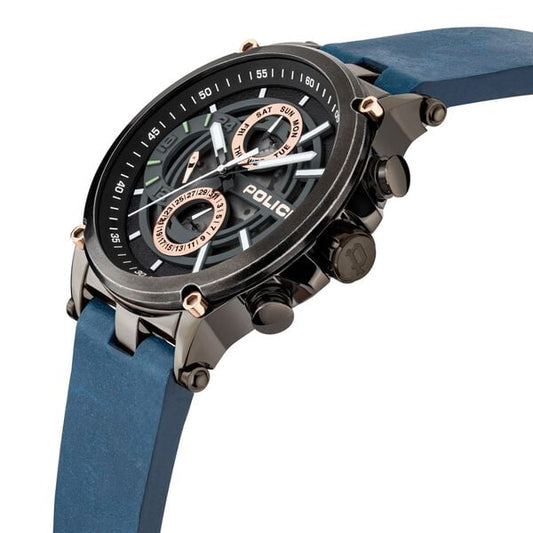 Police Quartz Multifunction Grey Dial Leather Strap Watch for Men