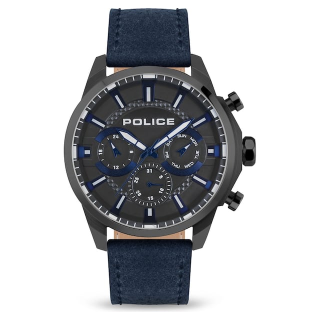 Silver Dial Black Strap Multifunction Watch for Men PLPEWJF2204206
