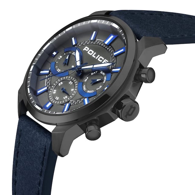 Silver Dial Black Strap Multifunction Watch for Men PLPEWJF2204206