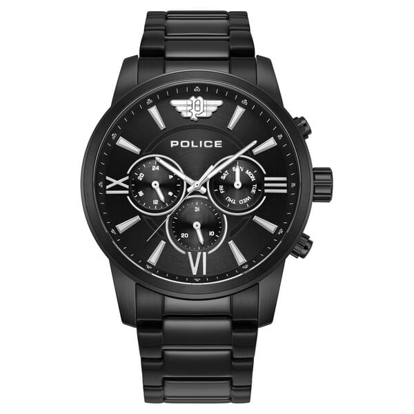 Police Black Dial Quartz Multifunction Watch for Men