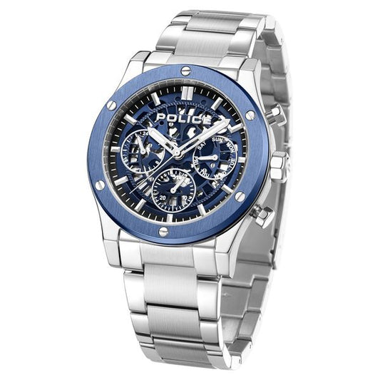 Police Blue Dial Quartz Multifunction Watch for Men