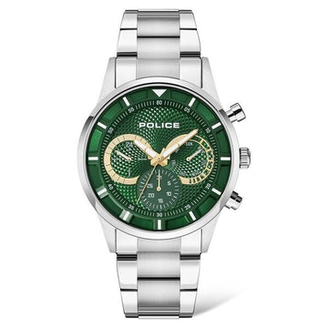 Police Quartz Multifunction Green Dial Stainless Steel Strap Watch for Men