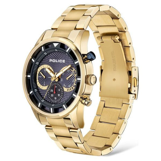 Police Quartz Multifunction Blue Dial Stainless Steel Strap Watch for Men