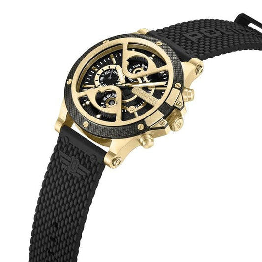 Police Men's Surigao KL Rahul Edition Goldtone and Silicone Strap Watch