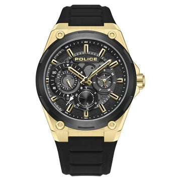 Police Quartz Multifunction Black Silicone Strap for Men