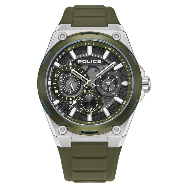 Police Quartz Multifunction Black Silicone Strap for Men
