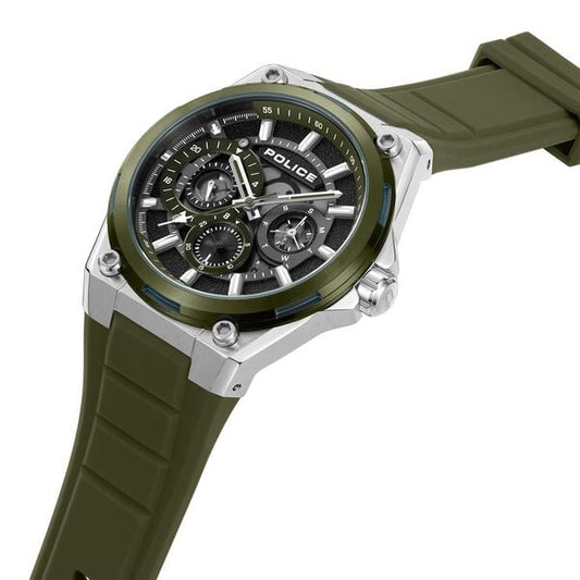 Police Quartz Multifunction Black Silicone Strap for Men