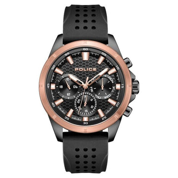 Police Quartz Multifunction Black Dial Black Colour Silicone Strap Watch For Men