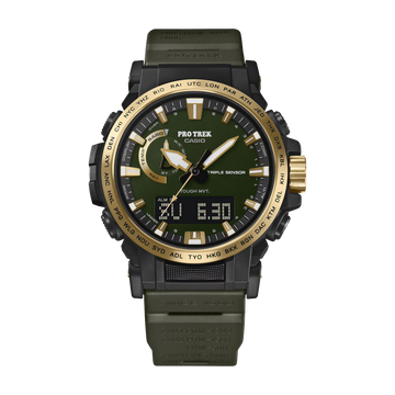 Casio Protrek Men Solar Green Dial Analog-Digital Resin Watch SL138