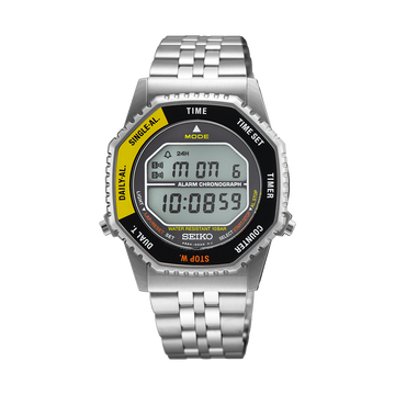 SEIKO Men’s Digital Quartz Watch in Black & Yellow - SMGG17P1