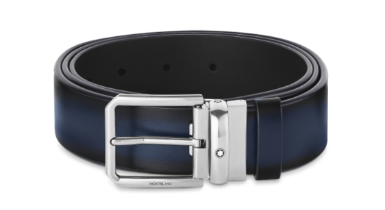Blue 35 mm leather belt-MB131184
