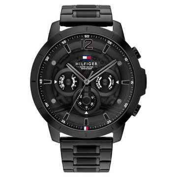 Tommy Hilfiger Multifunction Black Dial Stainless Steel Strap Watch for Men
