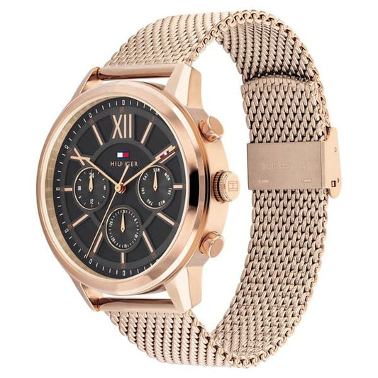 Tommy Hilfiger Grey Dial Golden Colour Stainless Steel Strap Watch for Men