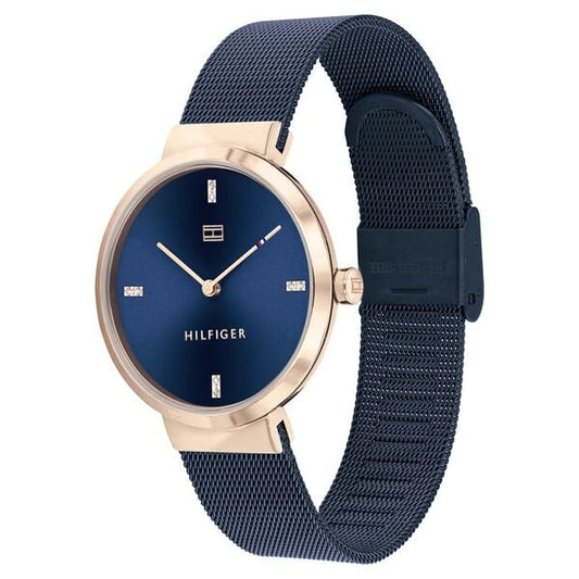 Tommy Hilfiger Quartz Analog Blue Dial Stainless Steel Strap Watch for Women