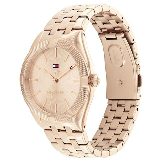 Tommy Hilfiger Quartz Analog Golden Dial Stainless Steel Strap Watch for Women