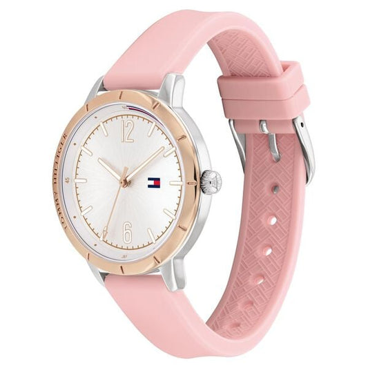 Tommy Hilfiger Quartz Analog White Dial Silicone Strap Watch for Women