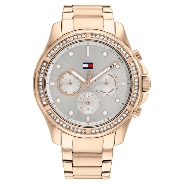 Tommy Hilfiger Multifunction Grey Dial Stainless Steel Strap Watch for Women