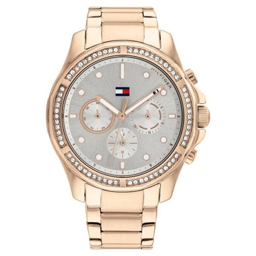 Tommy Hilfiger Multifunction Grey Dial Stainless Steel Strap Watch for Women