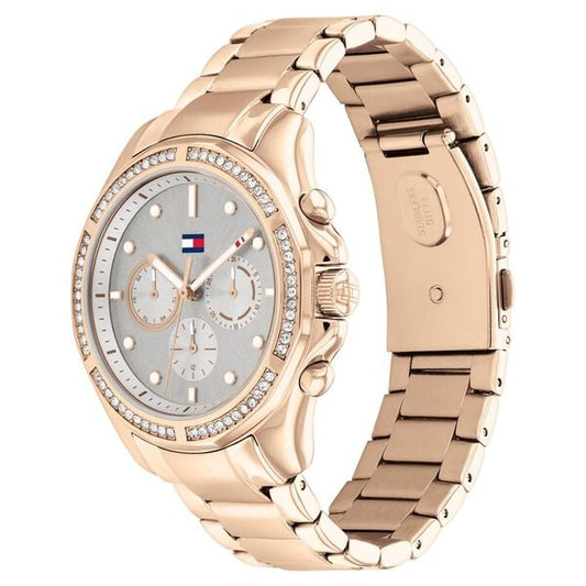Tommy Hilfiger Multifunction Grey Dial Stainless Steel Strap Watch for Women