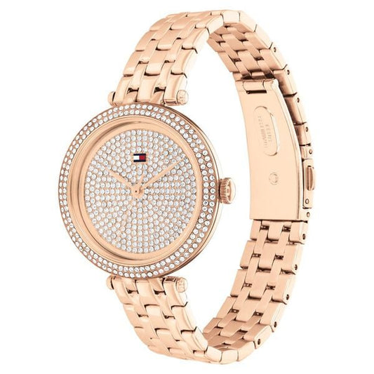 Tommy Hilfiger Analog Rose Gold Dial Rose Gold Color Stainless Steel Strap Watch For Women