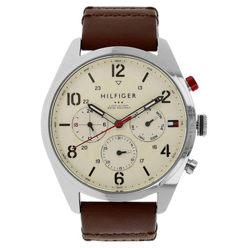 Beige Dial Brown Leather Strap Watch TH1791208J - Kamal Watch Company