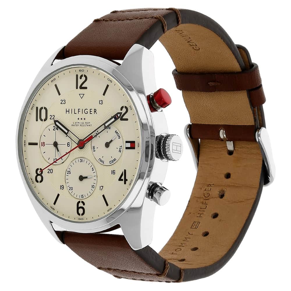 Beige Dial Brown Leather Strap Watch TH1791208J - Kamal Watch Company