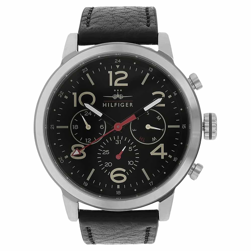 Black Dial Black Leather Strap Watch NCTH1791232W - Kamal Watch Company