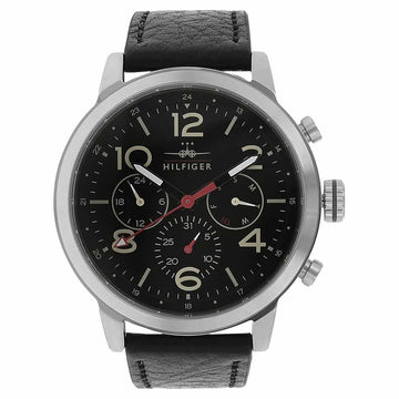 Black Dial Black Leather Strap Watch NCTH1791232W - Kamal Watch Company