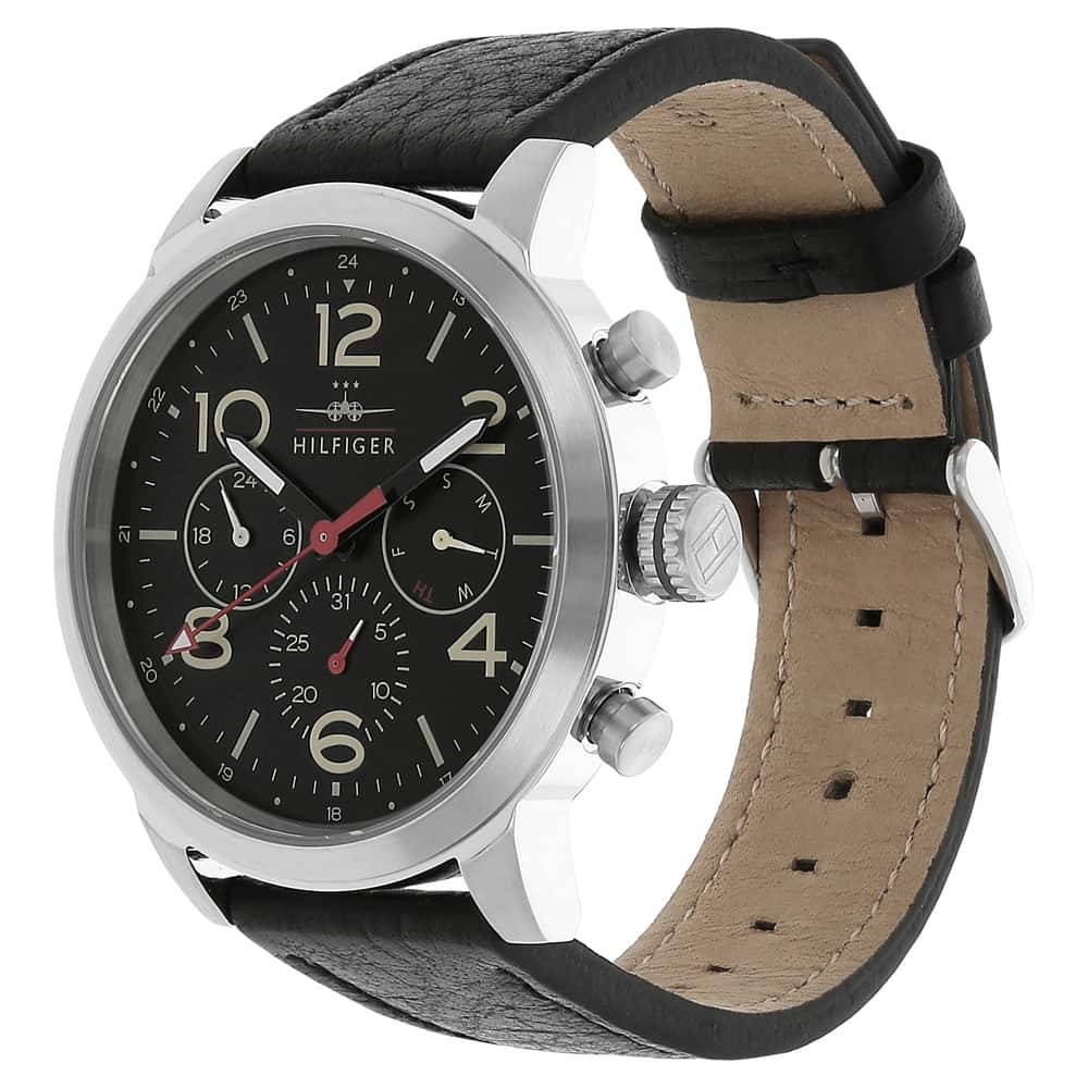 Black Dial Black Leather Strap Watch NCTH1791232W - Kamal Watch Company