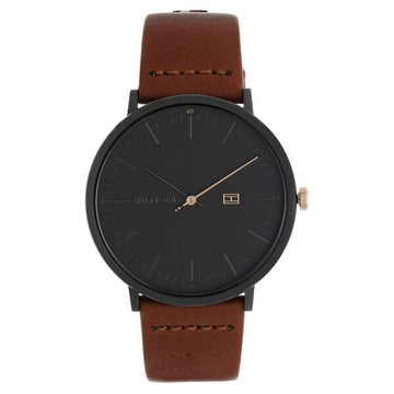 Tommy Hilfiger Quartz Analog Black Dial Leather Strap Watch for Men