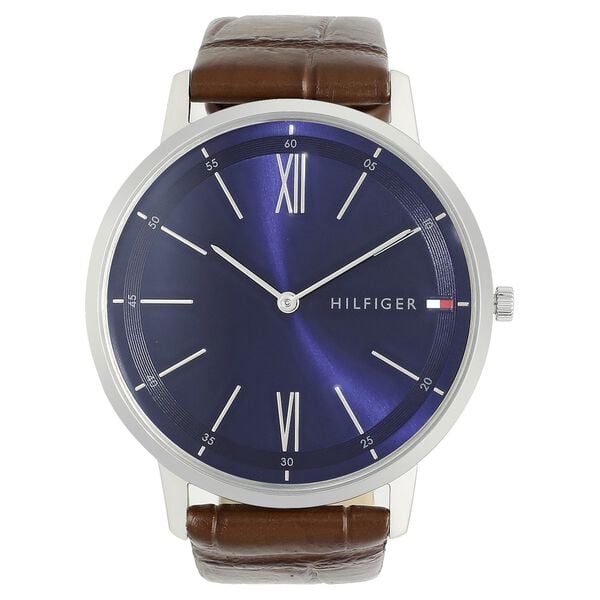 Tommy Hilfiger Quartz Analog Blue Dial Leather Strap Watch for Men