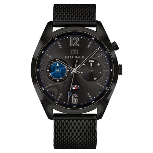 Tommy Hilfiger Mens Deacon Black Dial Stainless Steel Multi-Function Watch - TH1791547 - Kamal Watch Company