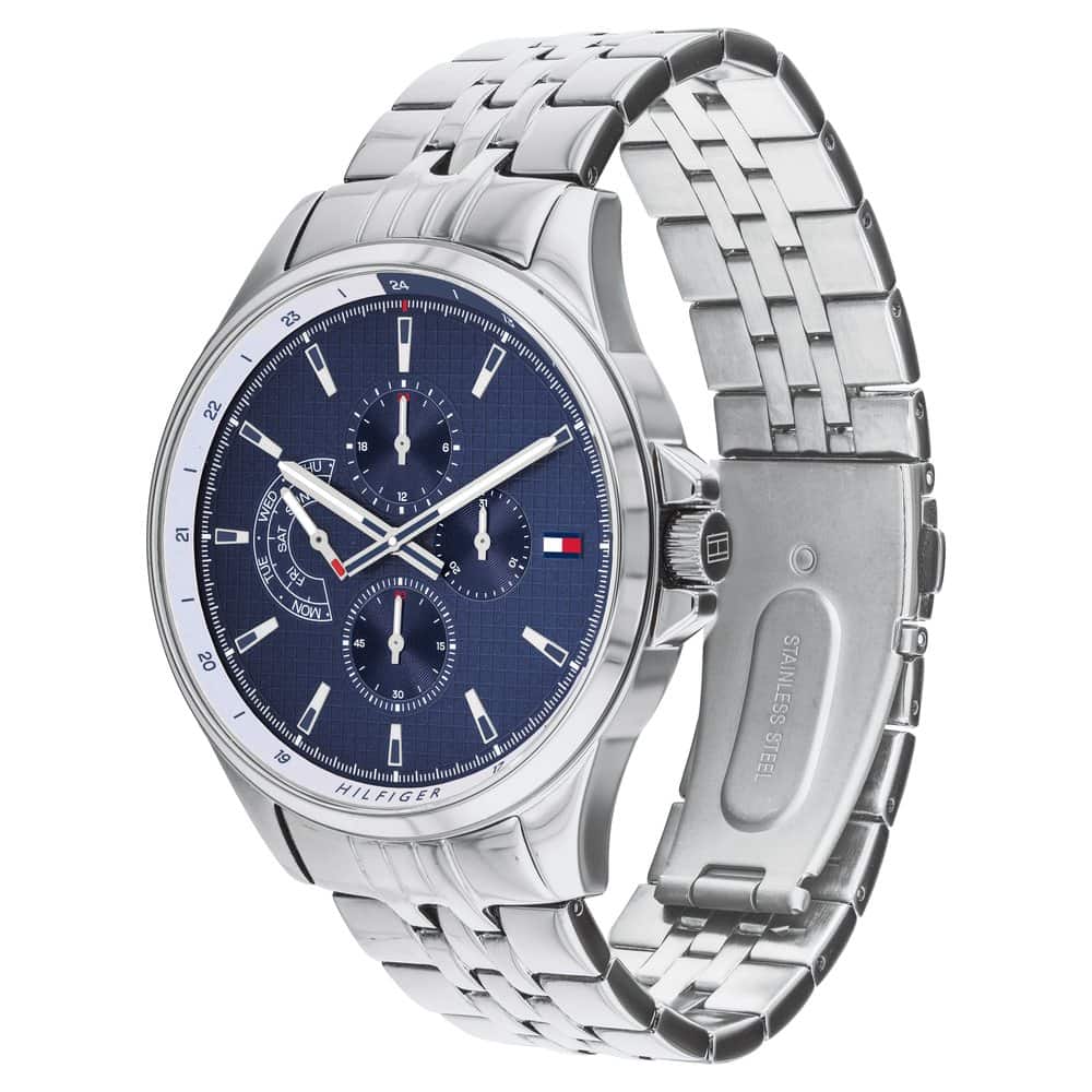 Tommy Hilfiger Mens Navy Blue Dial Metallic Multi-Function Watch - TH1791612 - Kamal Watch Company