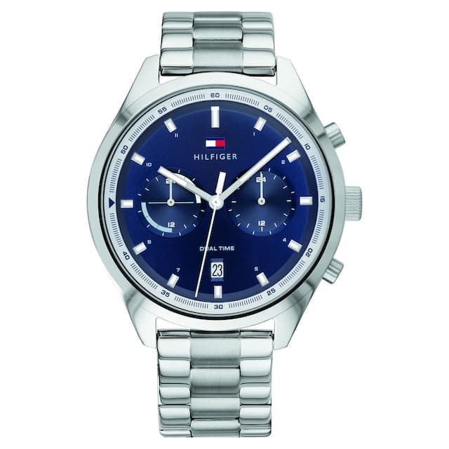 Tommy Hilfiger Mens 44 mm Bennett Blue Dial Stainless Steel Watch - NCTH1791725 - Kamal Watch Company
