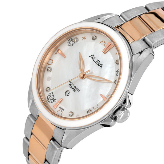 AH7DV1X1 Pearly White Mother Of Pearl Dial Watch