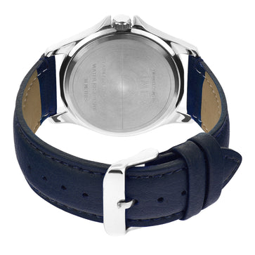 Timex Men Analog Beige Round Brass Dial Watch- TW000X127
