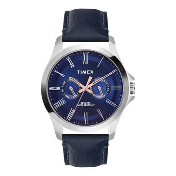 Timex Men Blue Round Analog Dial Watch- TW000X132