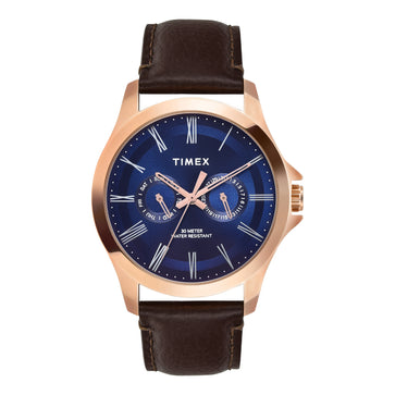 Timex Men Blue Round Analog Dial Watch- TW000X133