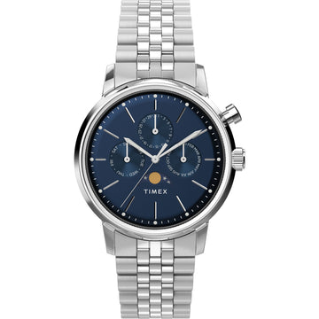 Timex Marlin Moon Phase 40mm Stainless Steel Bracelet Watch