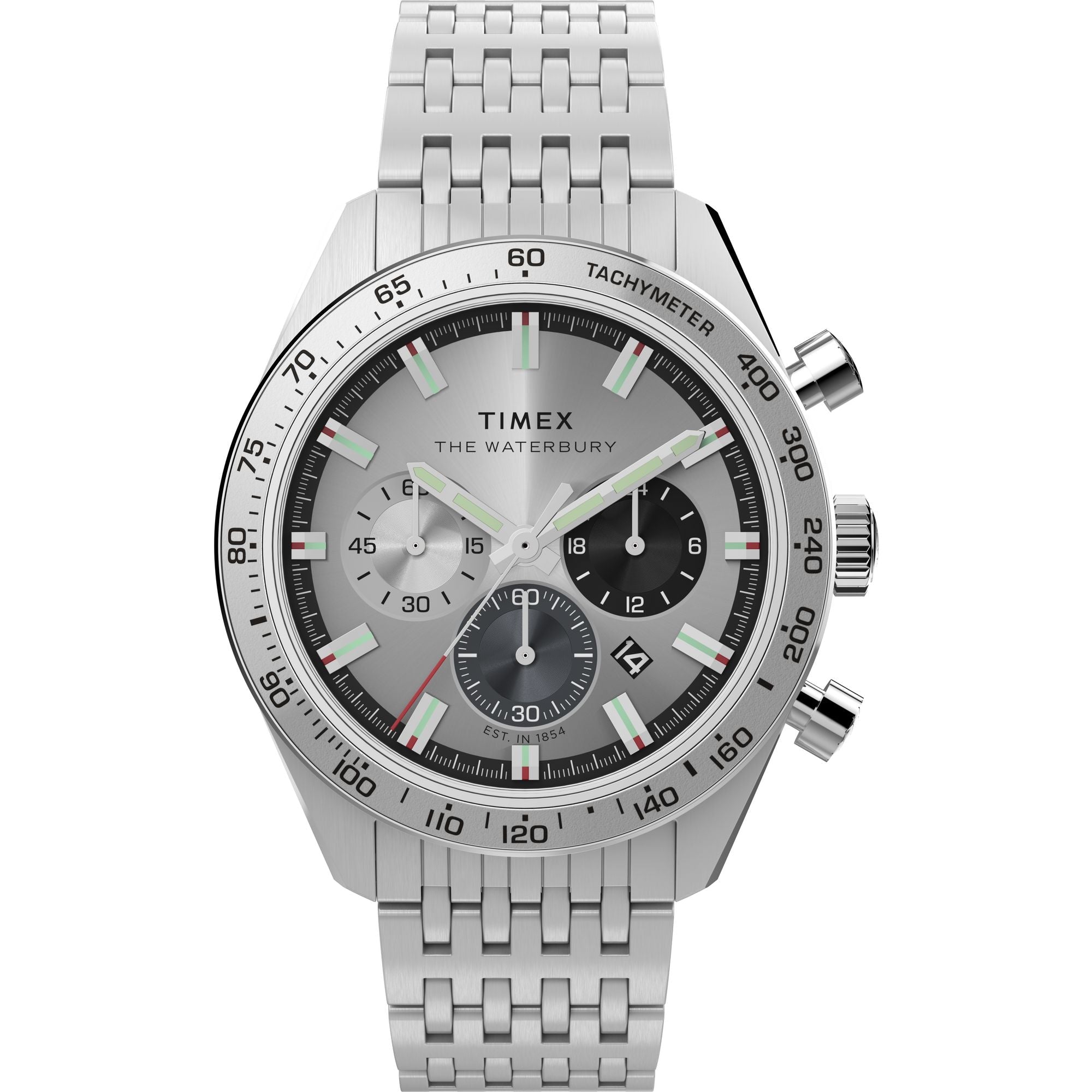 TIMEX Waterbury Silver-Tone Round Dial Analog Men's Watch - TW2Y18700UJ