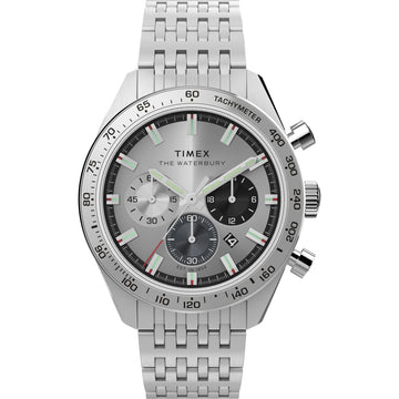 TIMEX Waterbury Silver-Tone Round Dial Analog Men's Watch - TW2Y18700UJ